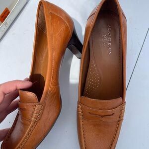 Anne Klein Tan Leather Loafers